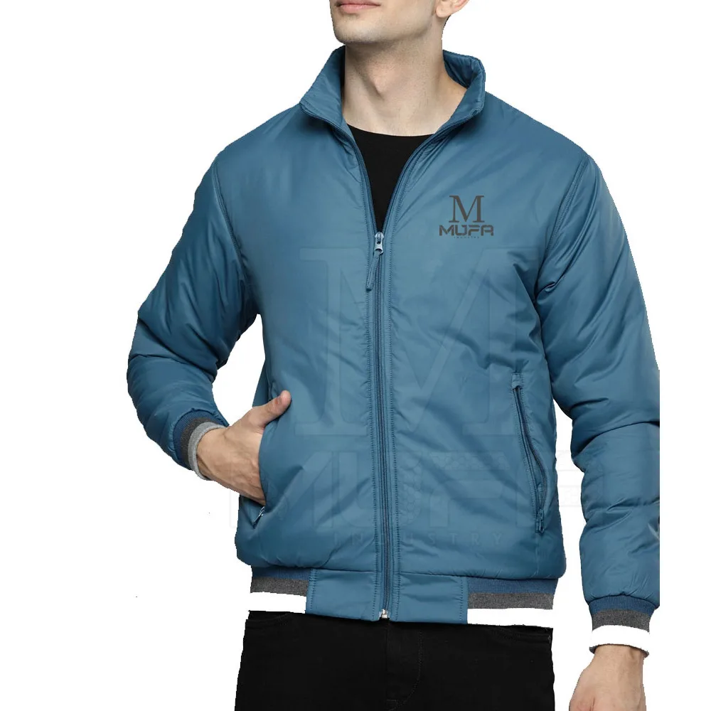 Men's 100% Polyester Canvas Bomber Jacket Comfortable Waterproof  Windbreaker for Outdoor Work Activities Latest Wholesale