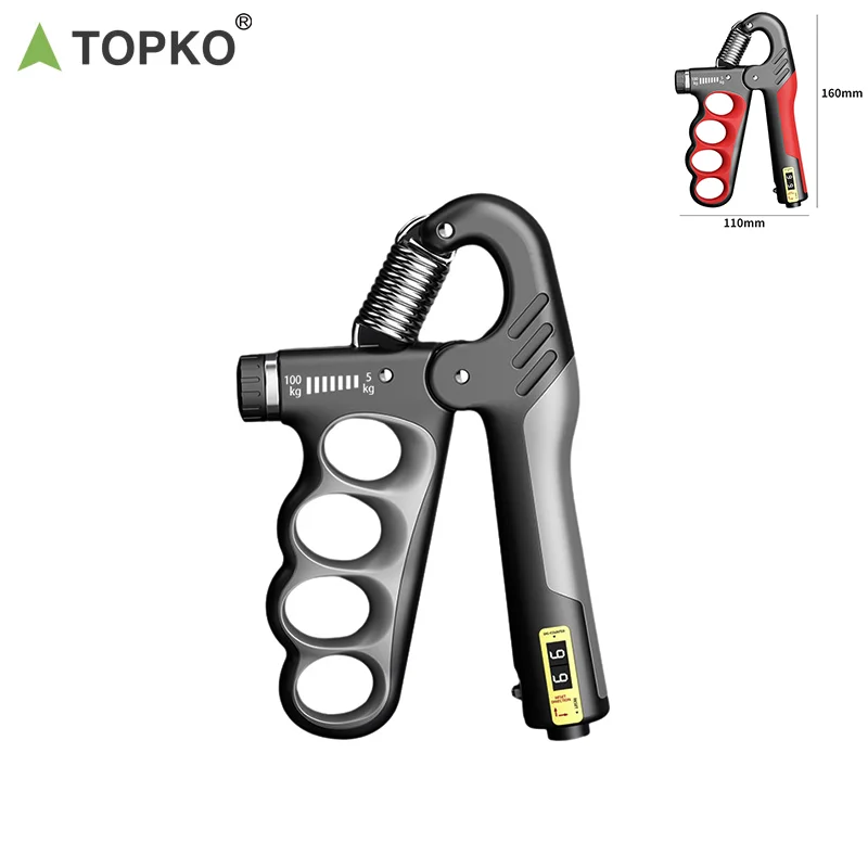 TOPKO High Quality Multi-functional Counting Grip Strength Device with Counter Gripper Strengthener Hand Finger Exerciser