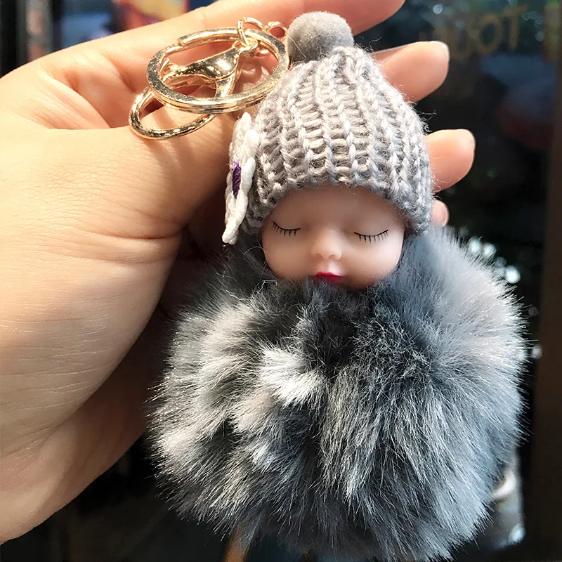 2023 Baby Doll Toy Dropshipcute Sleeping Baby Doll Key Chains For Women