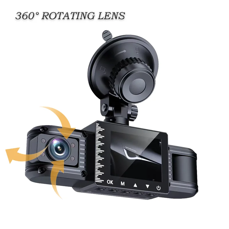 Best Selling 3 Lens Camera Dashboard Dual 180 Degree Dvr Vehicle
