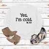 White sweatshirt (black font)