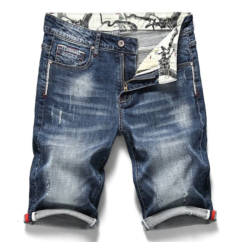Jeans corti elasticizzati da uomo estivi Moda Casual Slim Fit Pantaloncini di jeans elastici di alta qualità Abbigliamento maschile di marca Jeans da uomo677_voghion.com