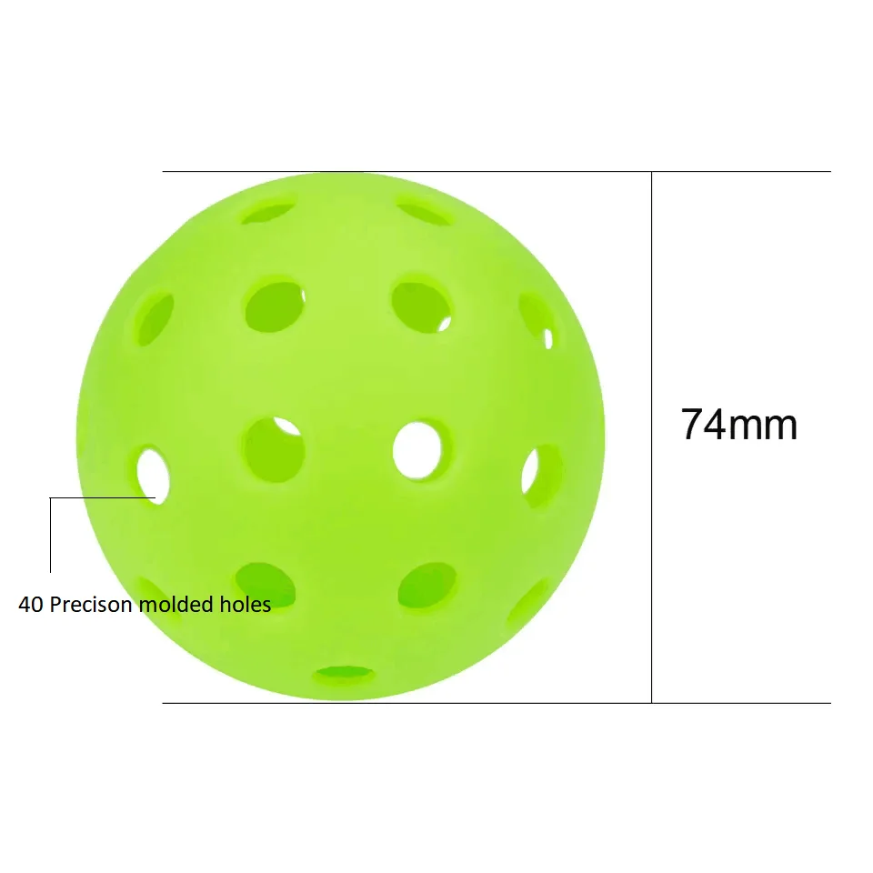 26g Pickleball Balls Usapa Approved Outdoor 40hole Custom Colors
