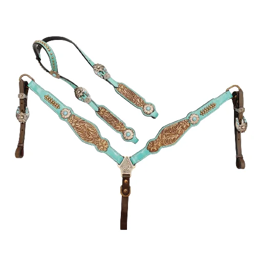HILASON Collier de poitrine pour cheval en cuir véritable