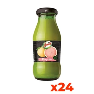 Amita Premium Quality Grapefruit Juice Drink 200ml Glass Bottles 24 Bottles Pack for Home Use