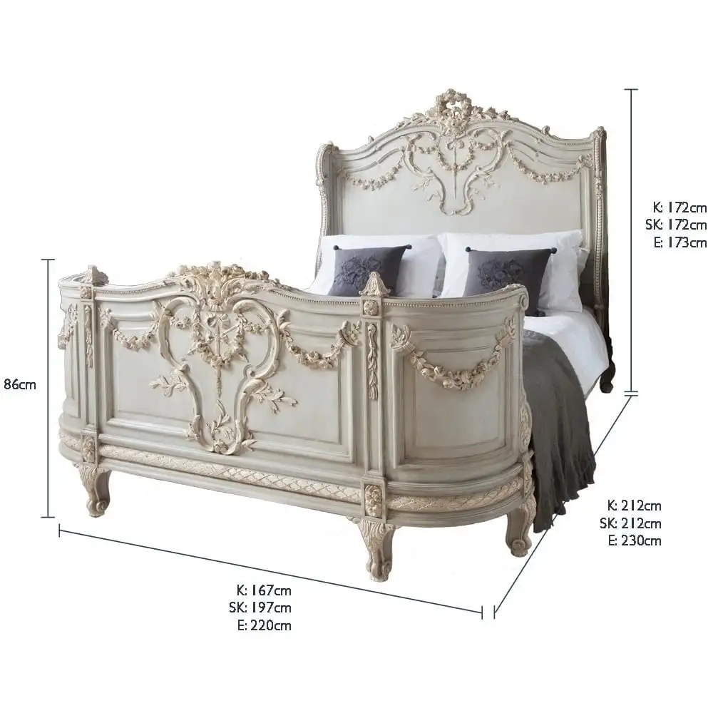 Bonaparte роскошная кровать ручной работы и французская бледно-голубая кремовая слоновая