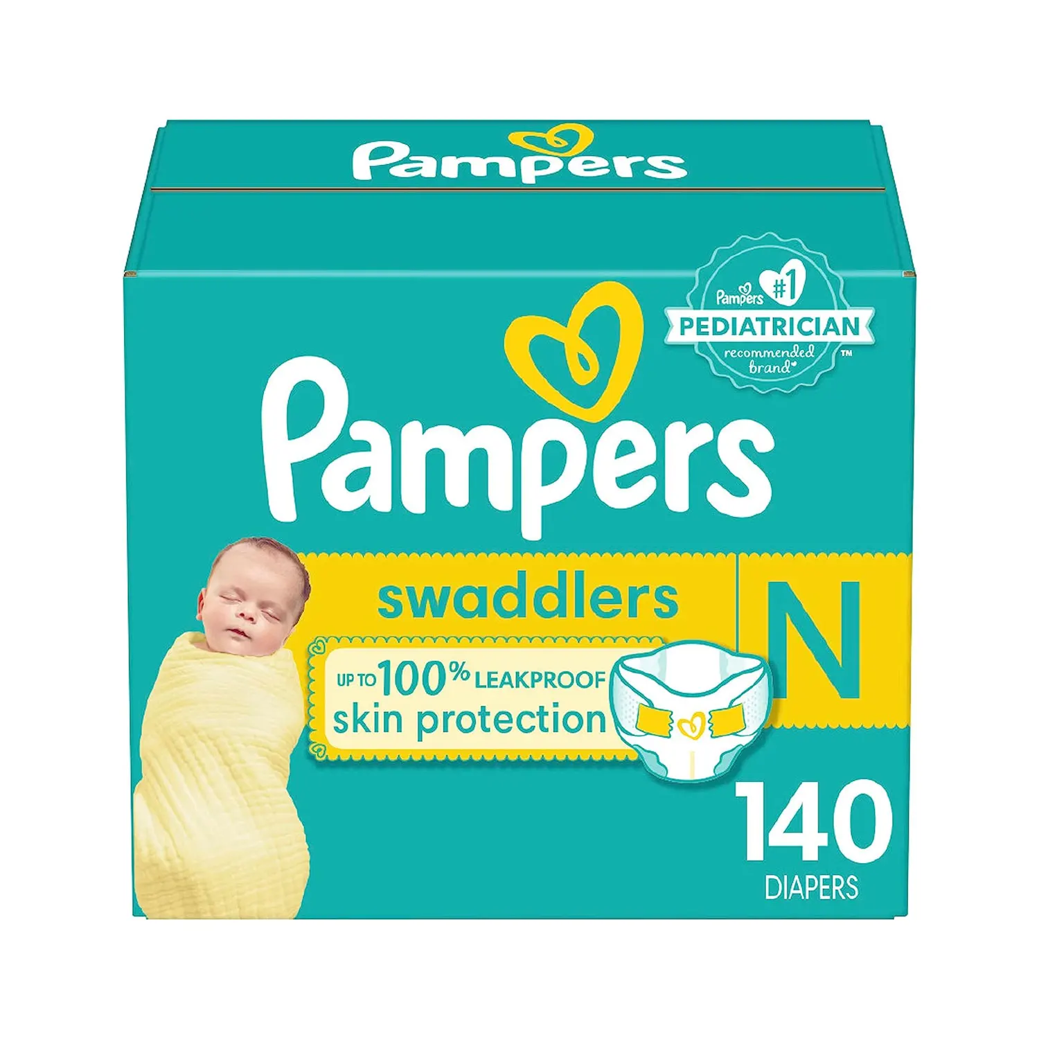 Pampers Swaddlers Newborn Diapers - Size 0,140 Count - Ultra Soft