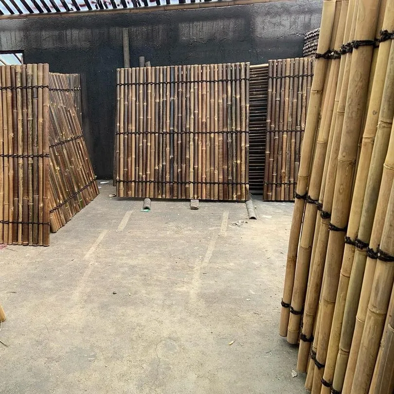 Karbon isierte schwarze Bambus zaun platten Garten terrasse Terrassen  dekoration natrliche Zune hergestellt in Vietnam