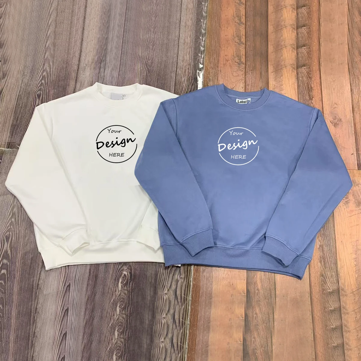 High Quality Men’s Oversized Cotton Sweatshirt Crew Neck Long Sleeve Fleece Pullover