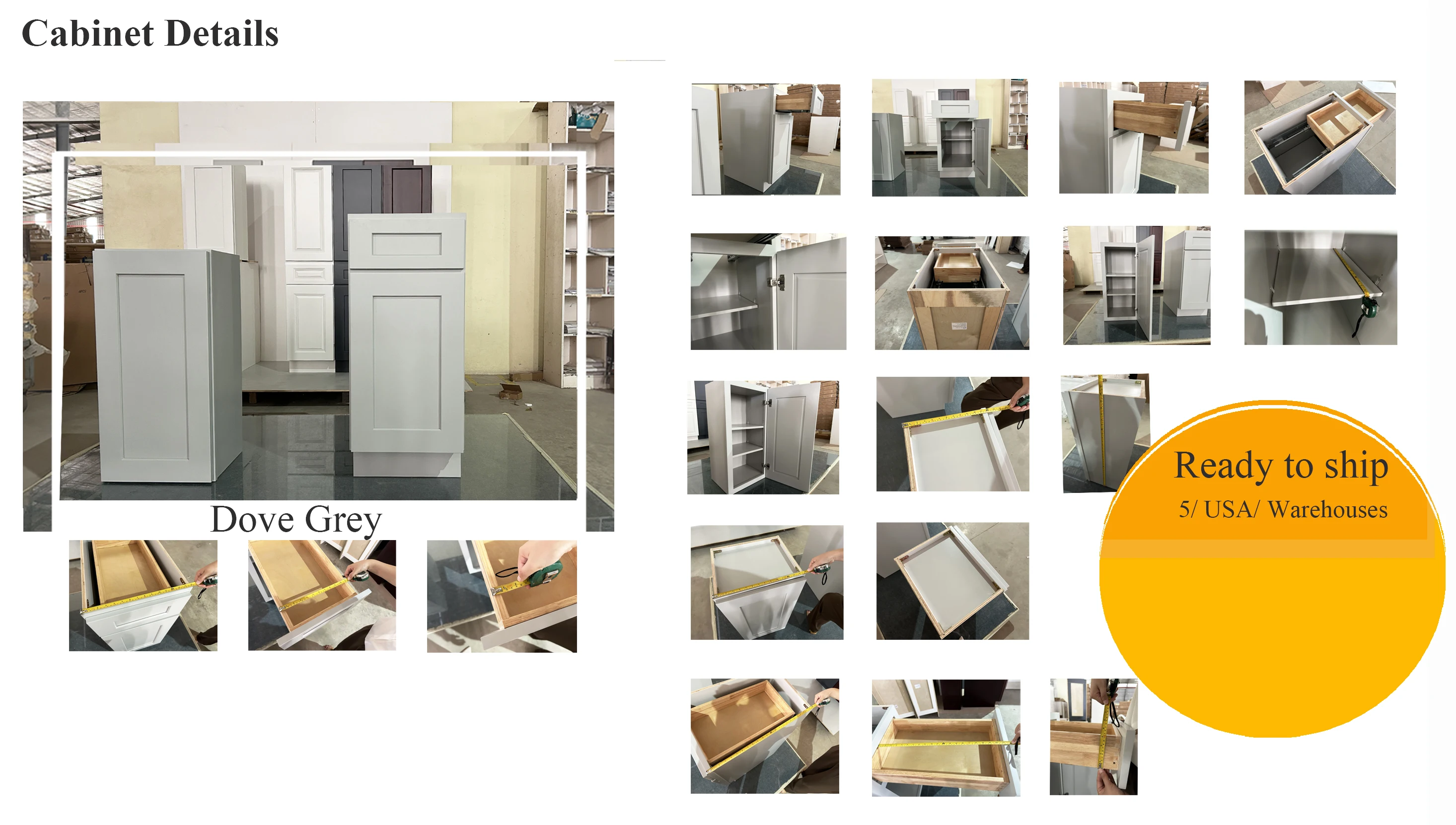 Large Kitchen Stock Shaker Style Light Gray Ready To Assembled