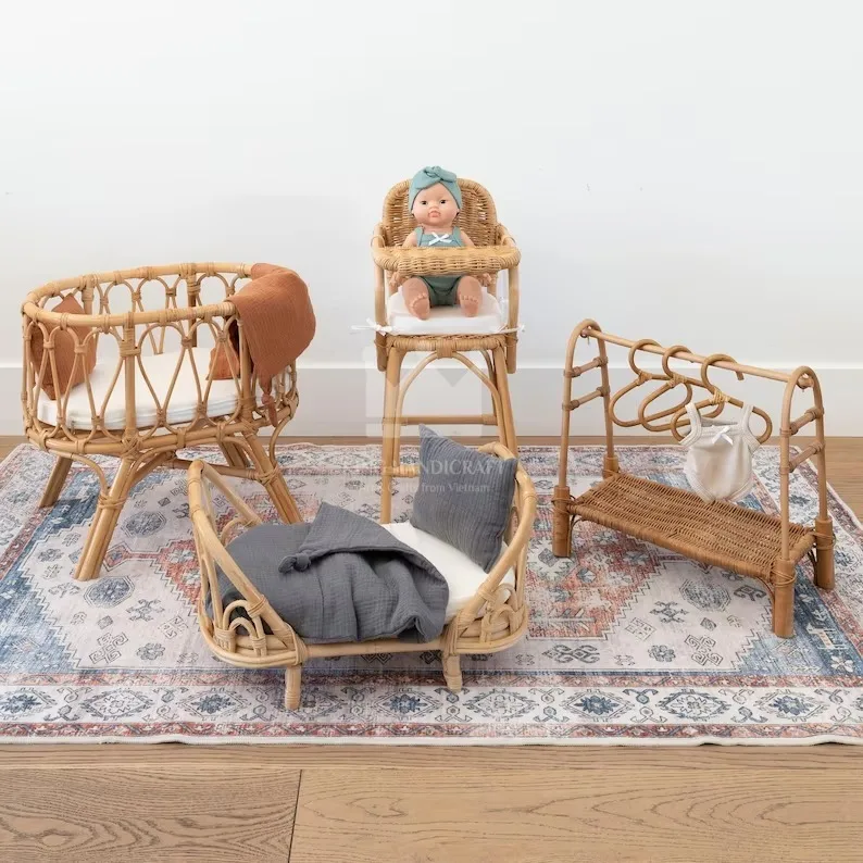 Best Selling Rattan Doll House Rattan Doll Furniture Best Selling