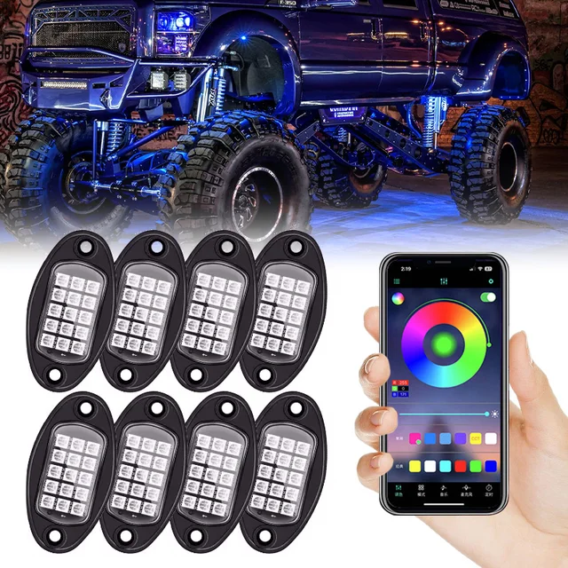 Remote control APP Bluetooth vehicle chassis light RGB ambient light Car Waterproof Atmosphere Chassis Lights