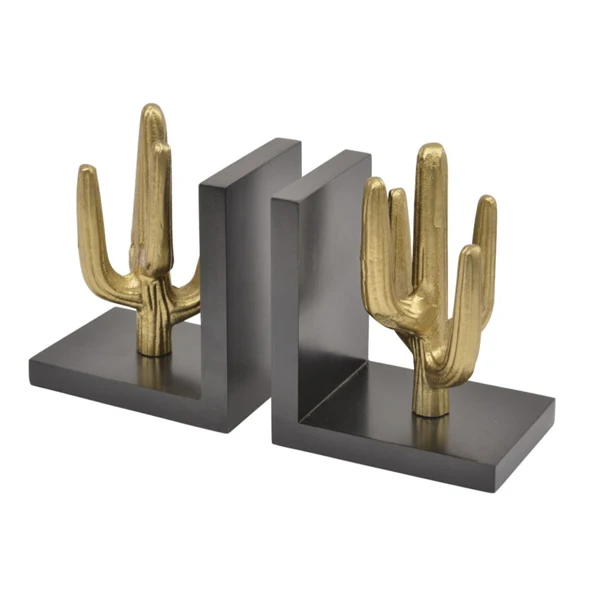 Metal Bookend Brass Antique Luxury Brass And Black Cactus Bookend Buy