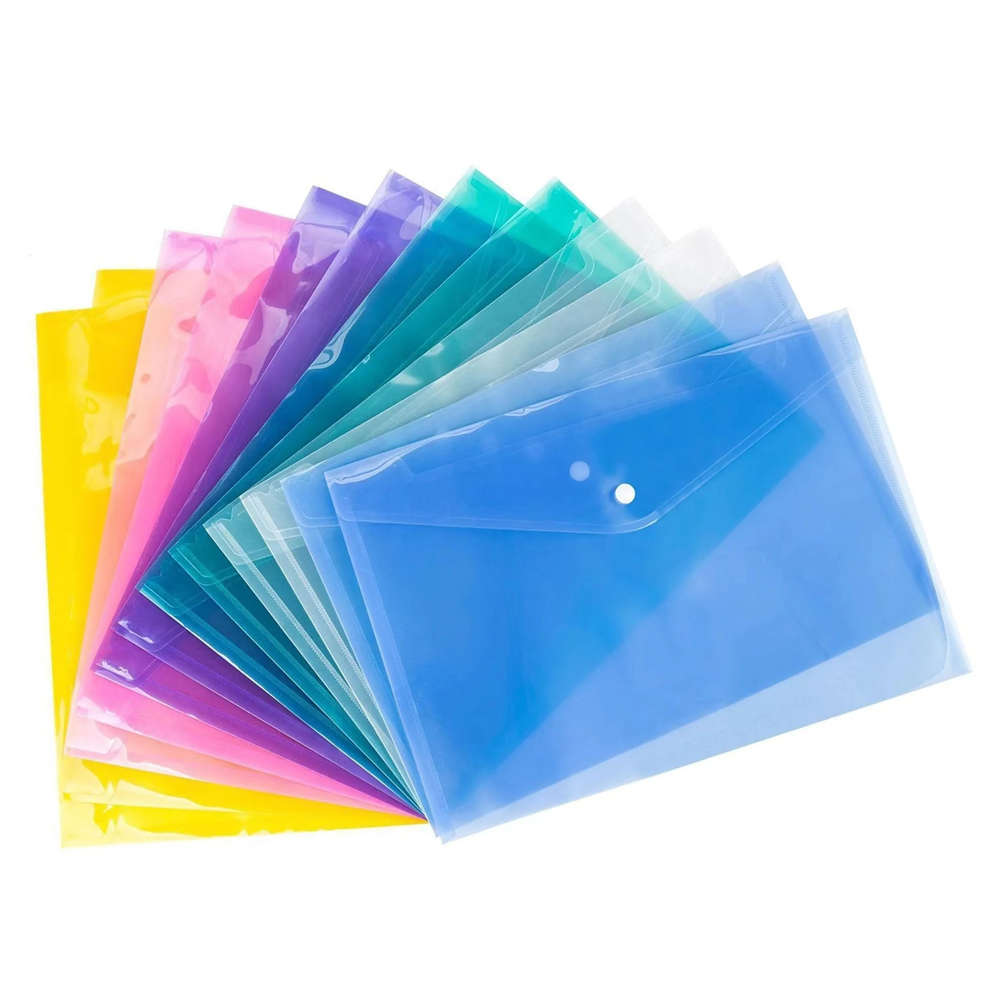 Colorful Pp Plastic Stud Document Envelope Wallet Folders File Storage ...