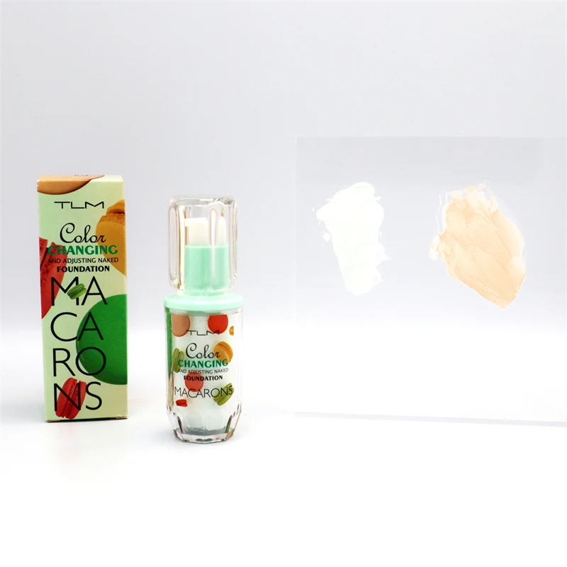 TLM Colour Changing Foundation Vedors Macaron 3 Colors Skin Tint Magic Foundation Liquid Moisturizer Color Change Foundation