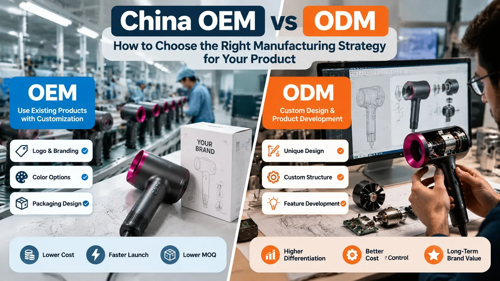 China OEM vs ODM: How to Choose the Right Manufacturing Strategy for Your Product