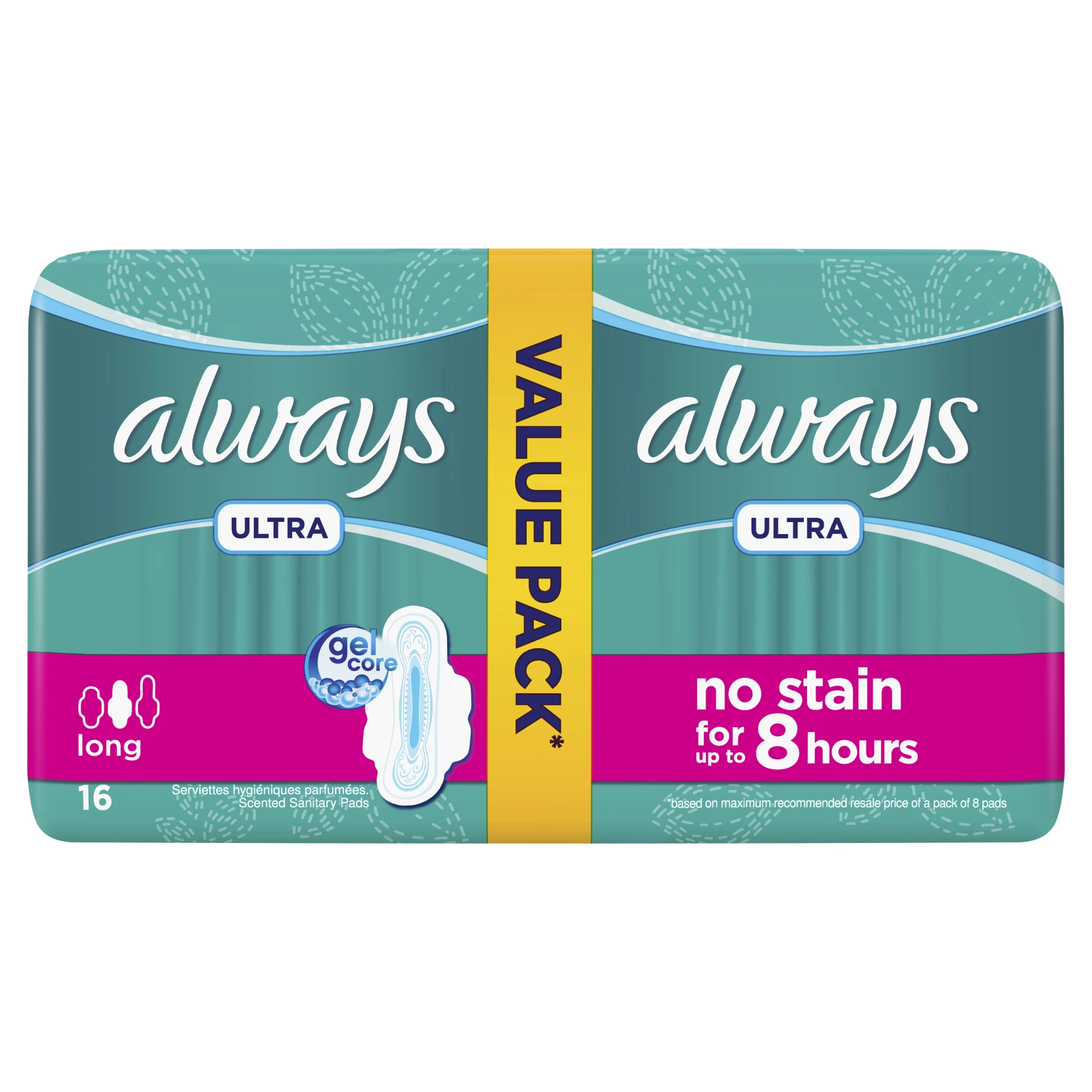 Always Ultra Thin Long Sanitary Pads 16 Pack