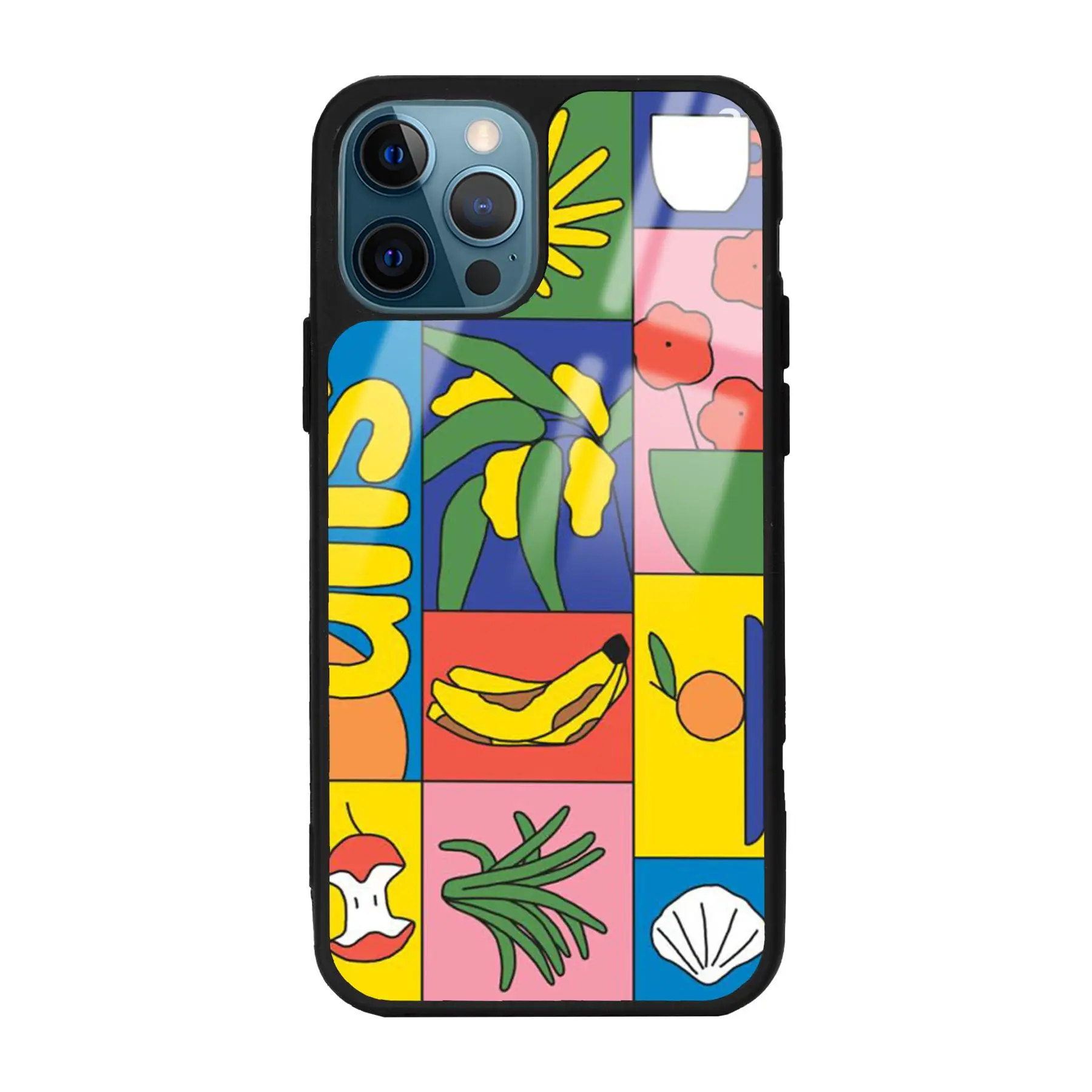 iPhone 15 Pro Retro Collage Design Glossy Phone Case