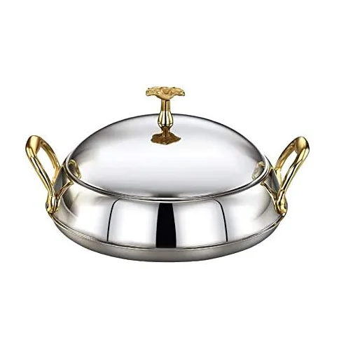 Stainless Steel Casserole Cooking Pot with Steel Lid Kitchen and Restaurants Cocking Use and Royal Wedding Cocking Use