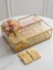Gold Glass Box -100 pcs Chocolate with Gold Plexi