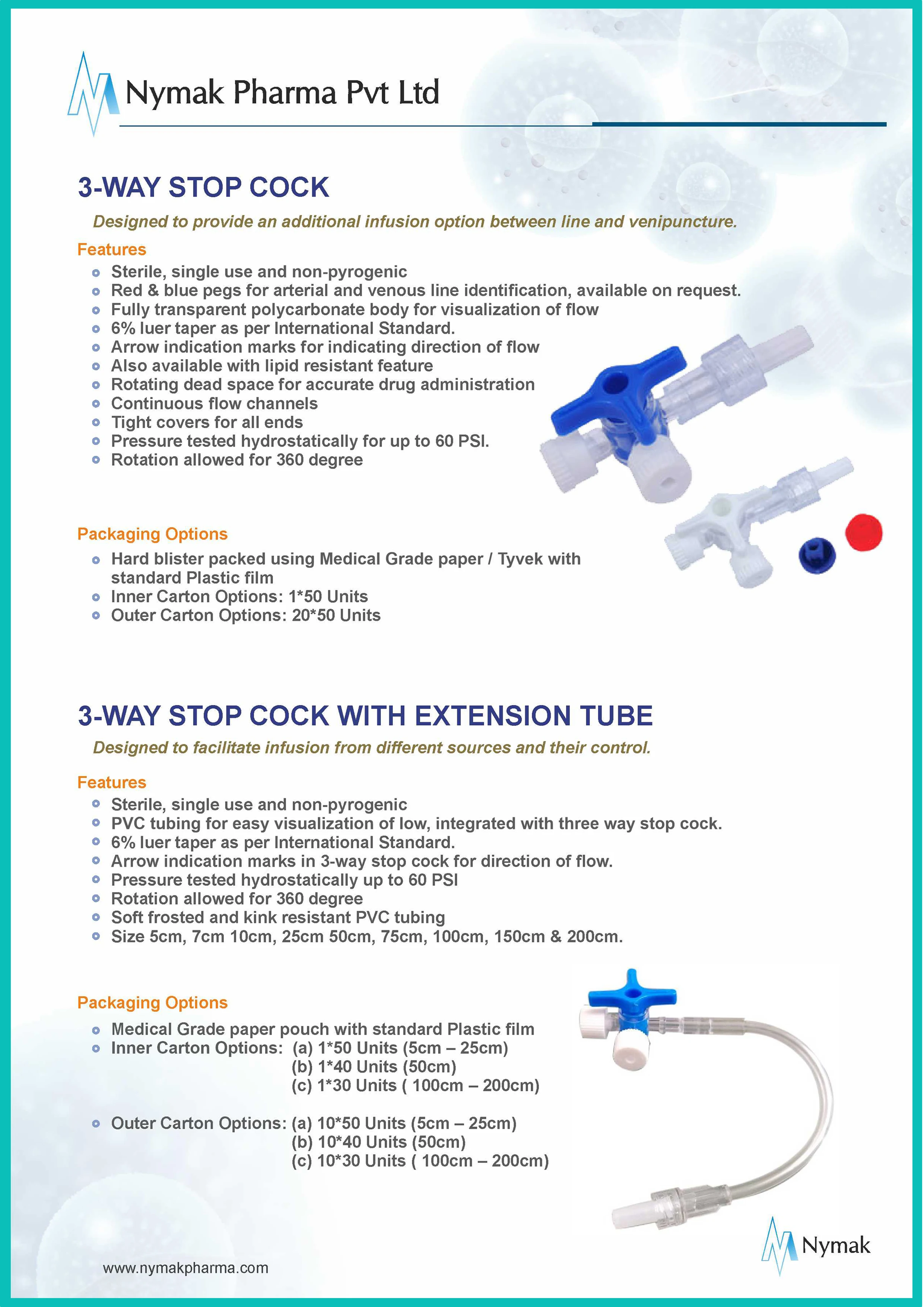 WEGO EO Sterile 3 Way Tube Connector Stopcock With Luer Lock Three Way Stop Cock