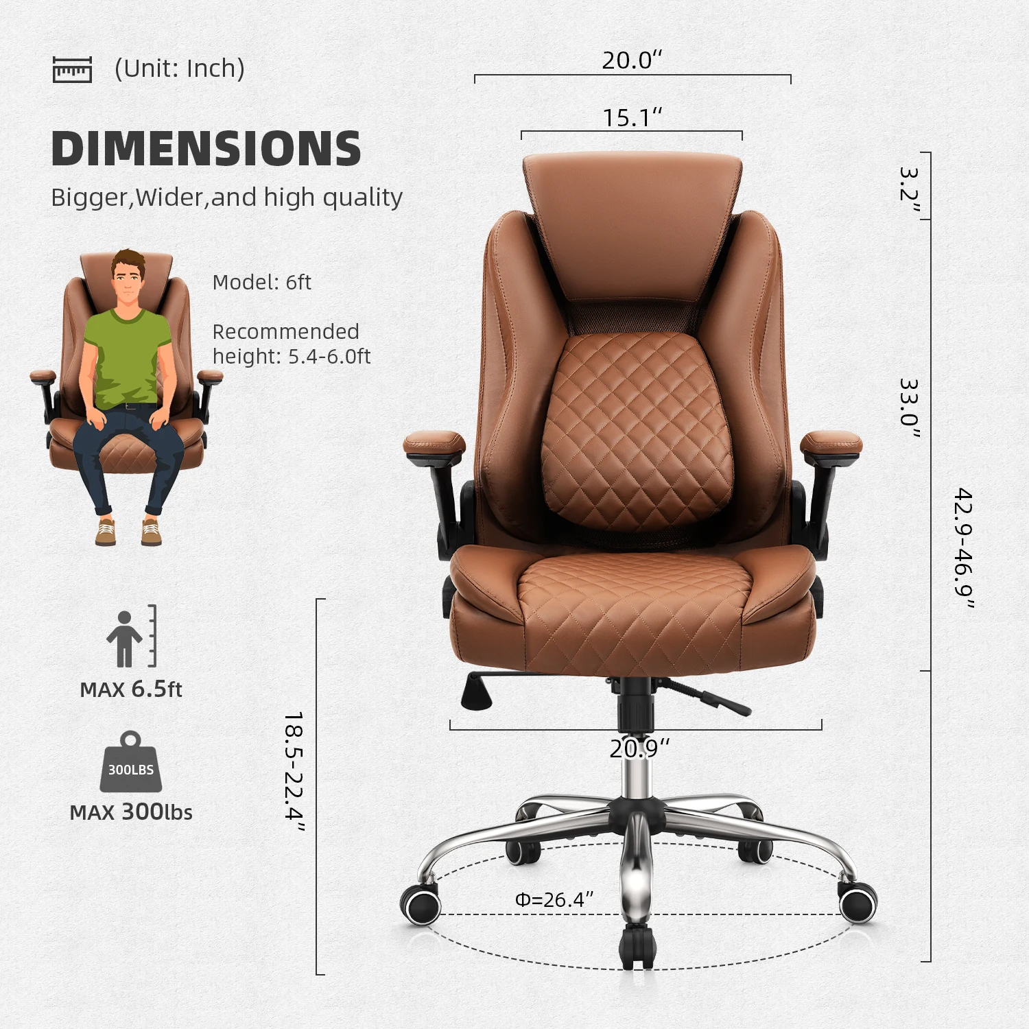 Executive Office Chair Upholstered By Pu High Density Foam Best Quality