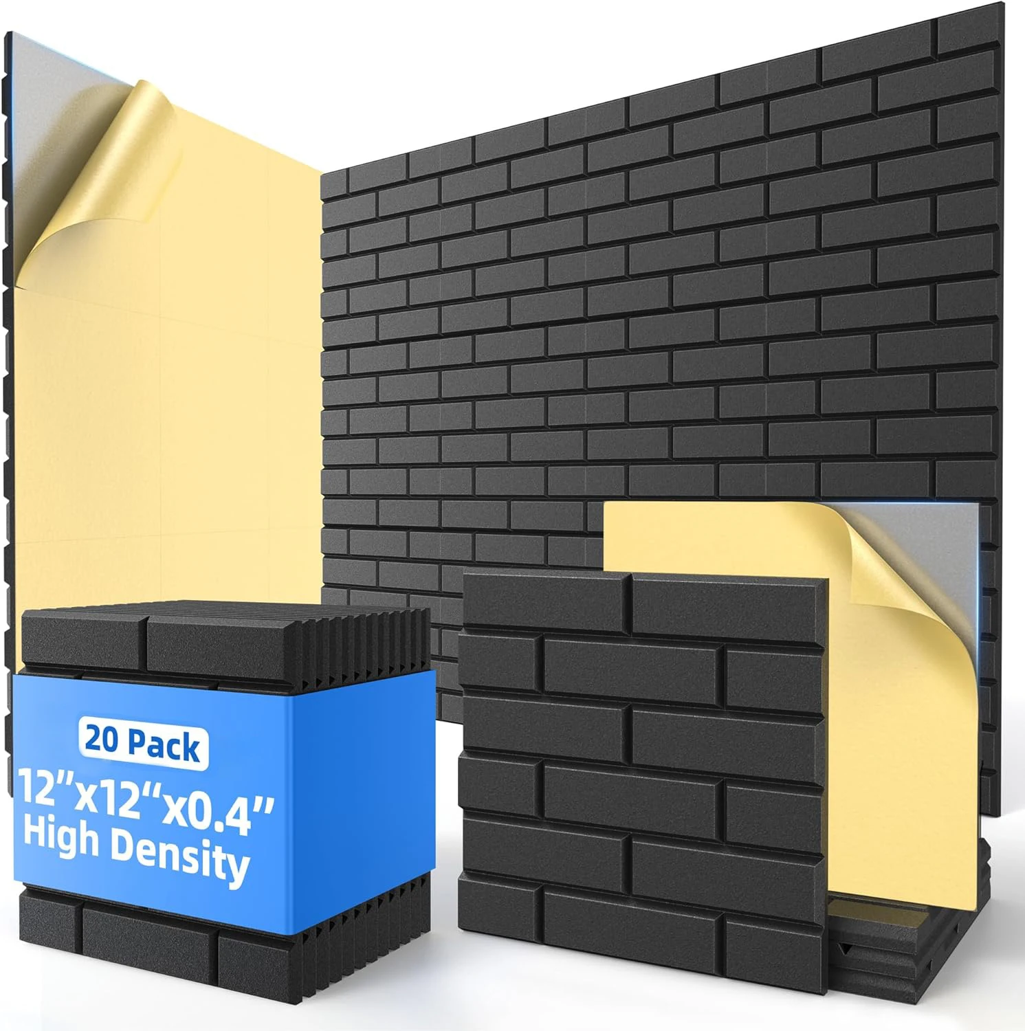 Self-Adhesive High Density Pet Felt Acoustic Panel Black Soundproof Wall Panels for Home Studio Office Pet Felt Acoustic Panel details