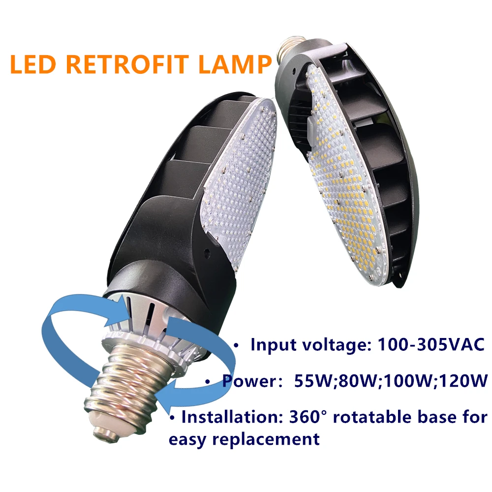 ETL Listed Power Tunable Paddle Style Retrofit LED Lamp Light Replace the Metal Halide or High Pressure Sodium