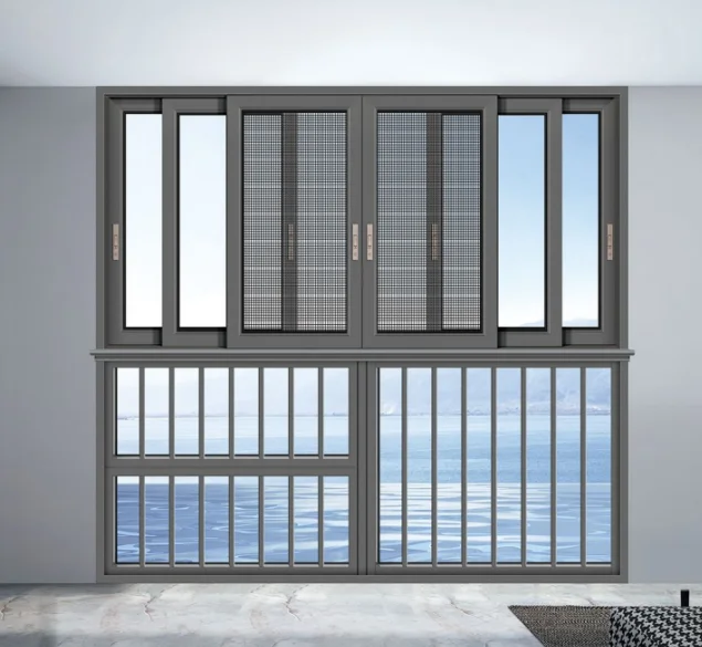 Window Left Righ Sliding NFRC Certified Aluminum Sliding Windows with Triple-Glazed Tempered ...