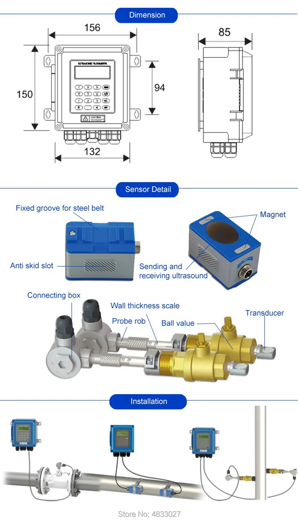 Tuf2000b Ultrasonic Flow Meter Complete With Tm1 Probes - Buy ...