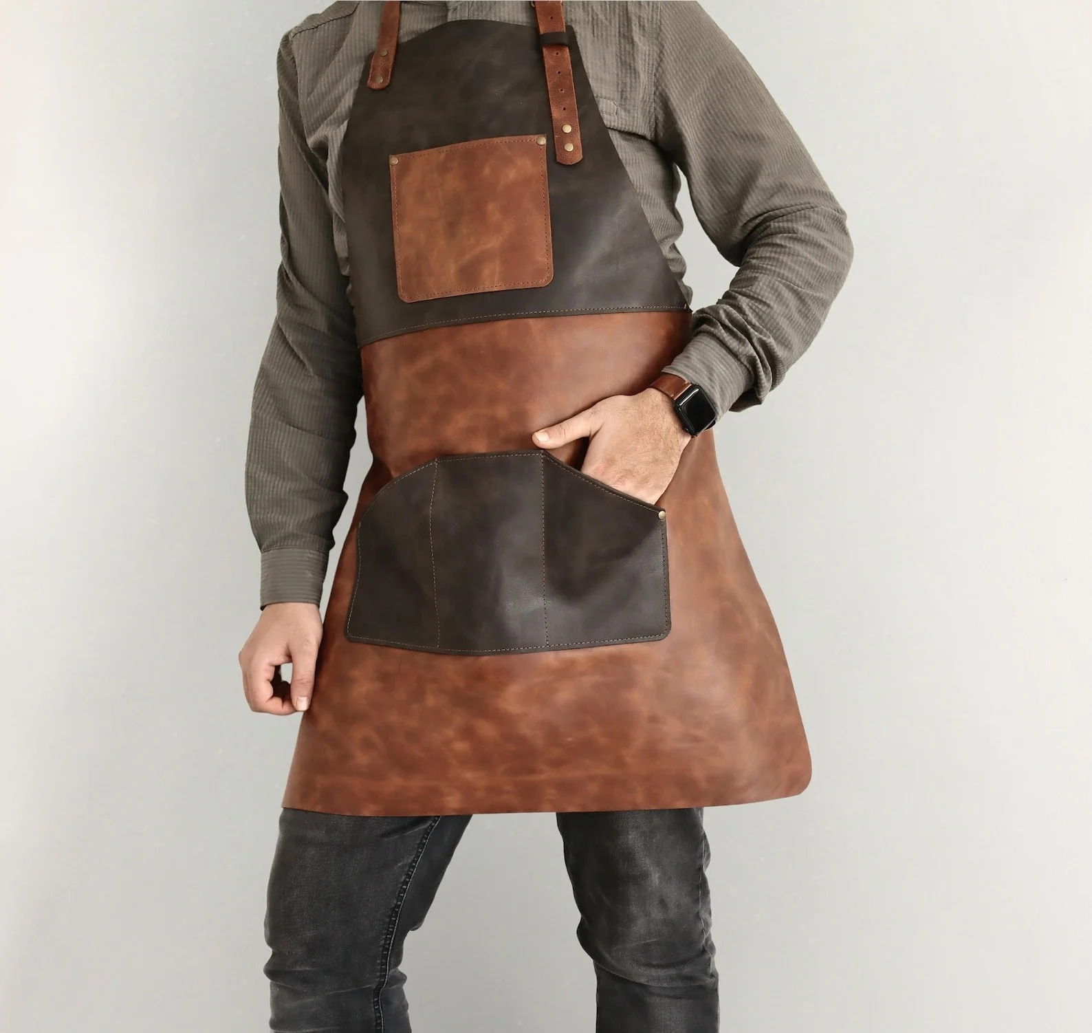 Genuine Leather Apron Handmade Personalized Craftsman Apron