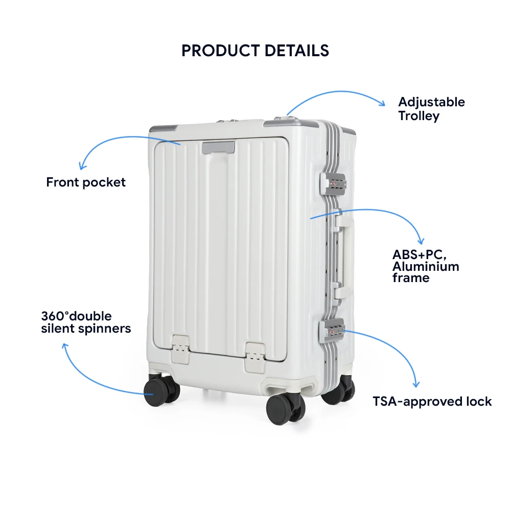 Multi Function Front Opening Luggage Antitheft 20"24" Tsa Lock Luggage