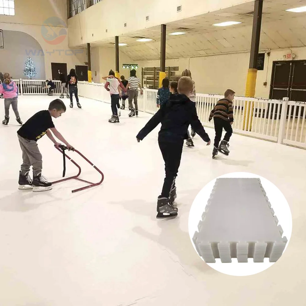 Refreezable Ice Sheet Synthetic Ice Rink Inflatable Mini Hockey Rink Skating Rink for Kids