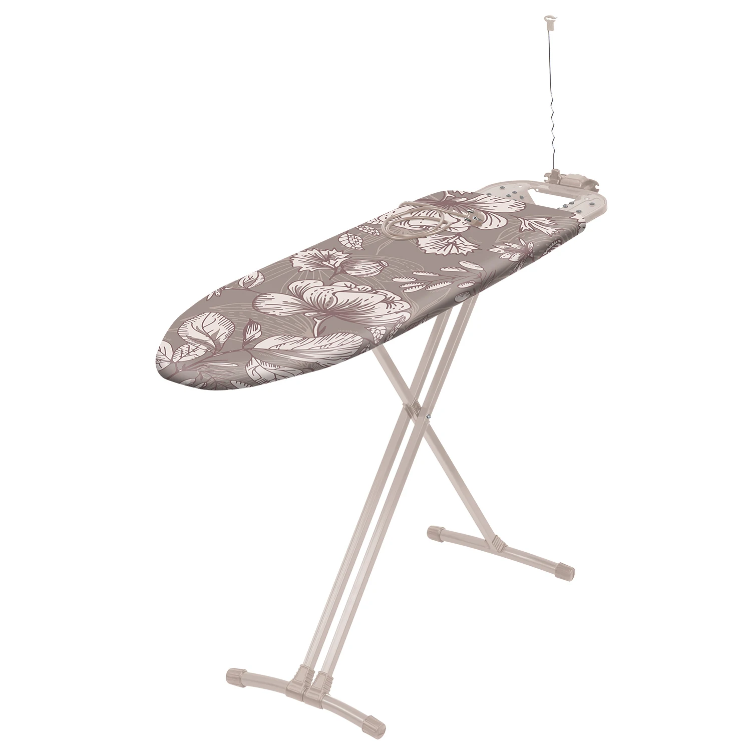 Ultralight Ironing Board With A Thermoplastic Work Surface With Socket