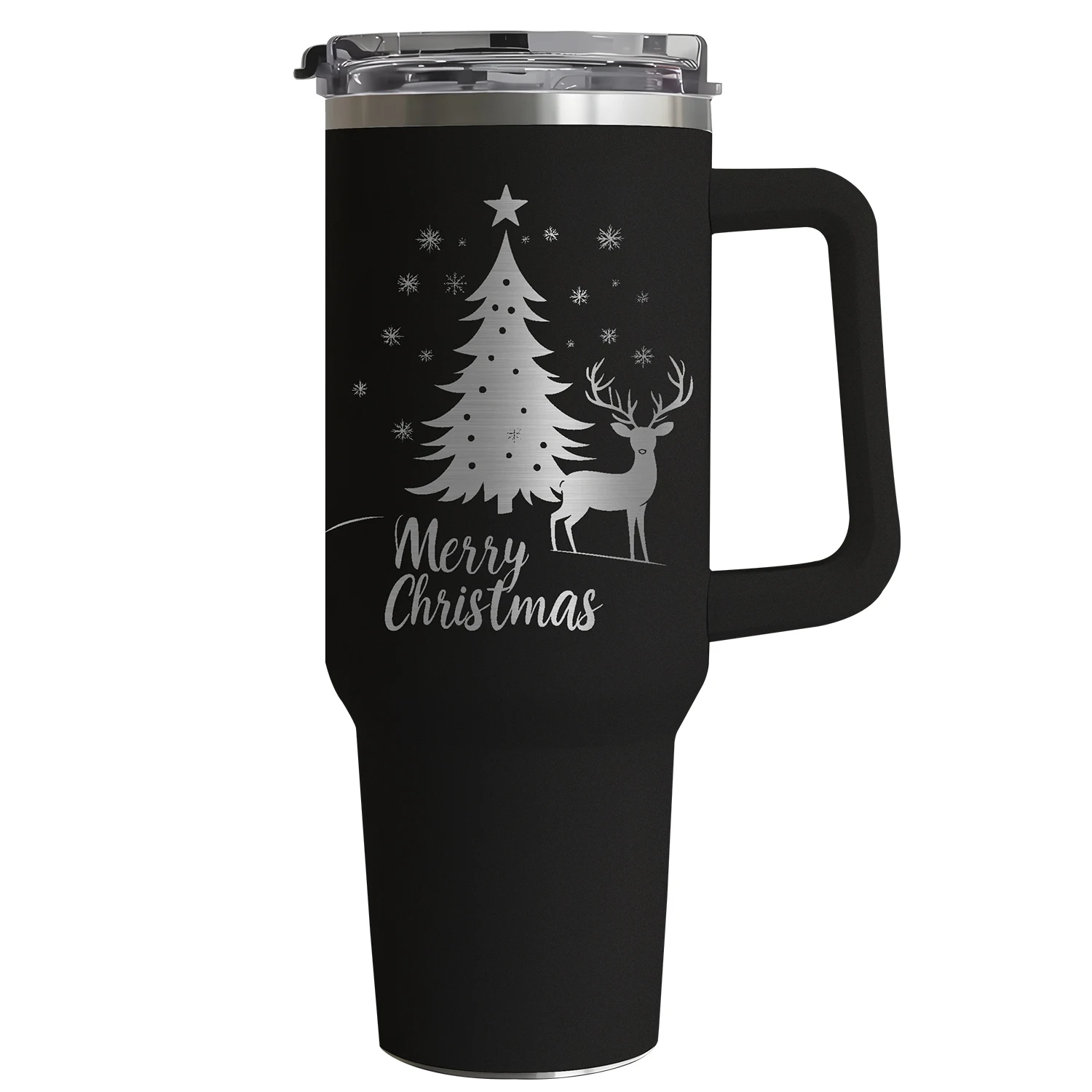 EffiPrint Custom 40oz Tumbler Laser Engraved 304 Stainless Steel With Black Handle For Hot And Cold Beverages_voghion.com