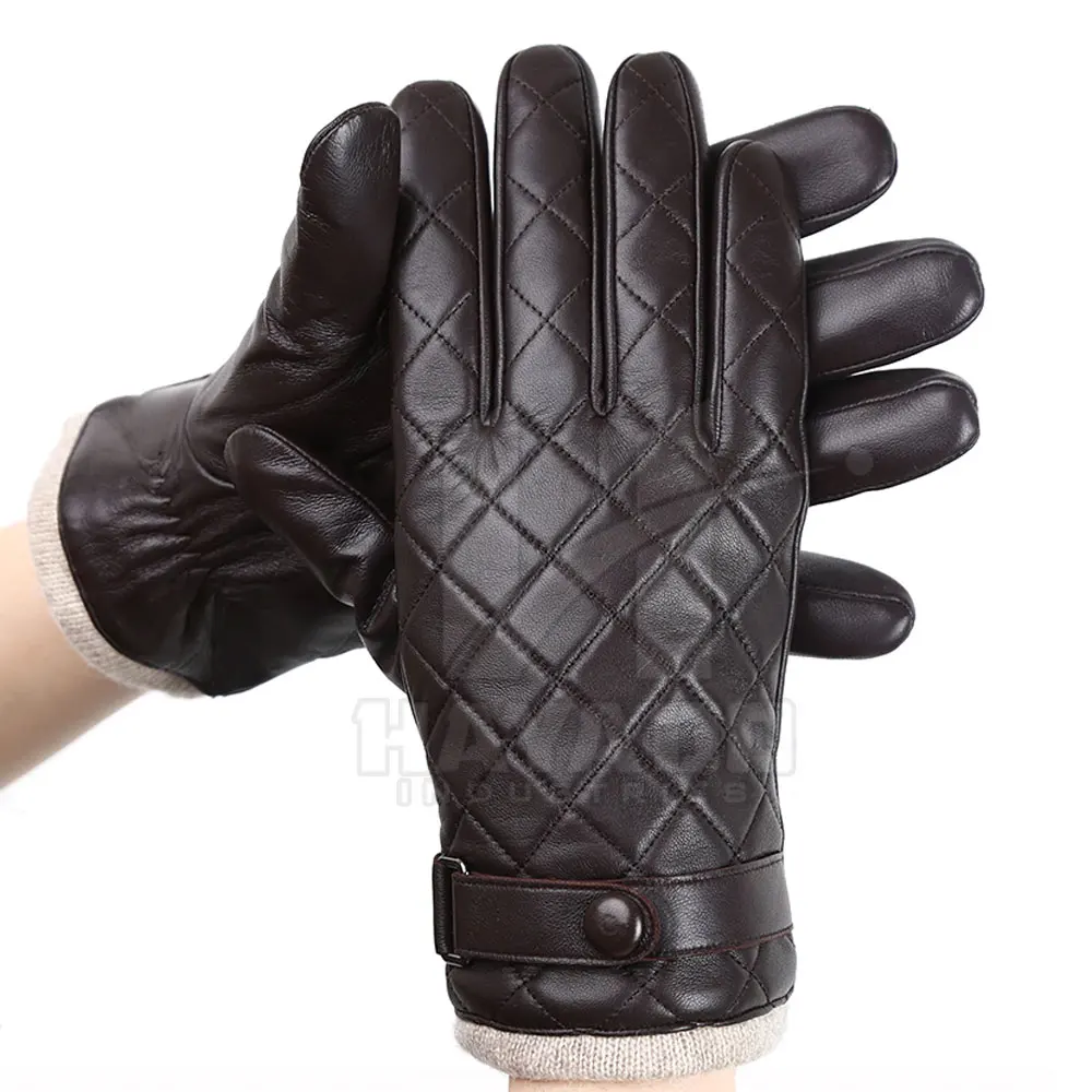 Hot Selling Men Fashion Real Leather Gloves Winter Thick Warm Leather