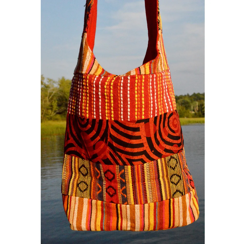 Beautiful Rajasthani Ethnic FLORAL Design Jhola Bag / Shoulder Handbag/  handheld bag For Ladies Girls Red, Multicolor Messenger Bag - Extra Spacious