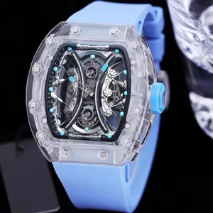 New High-quality Automatic Mechanical Men's Watch Limited Edition Transparent Skeleton Design Trendy  Stylish Tourbillon Watches
