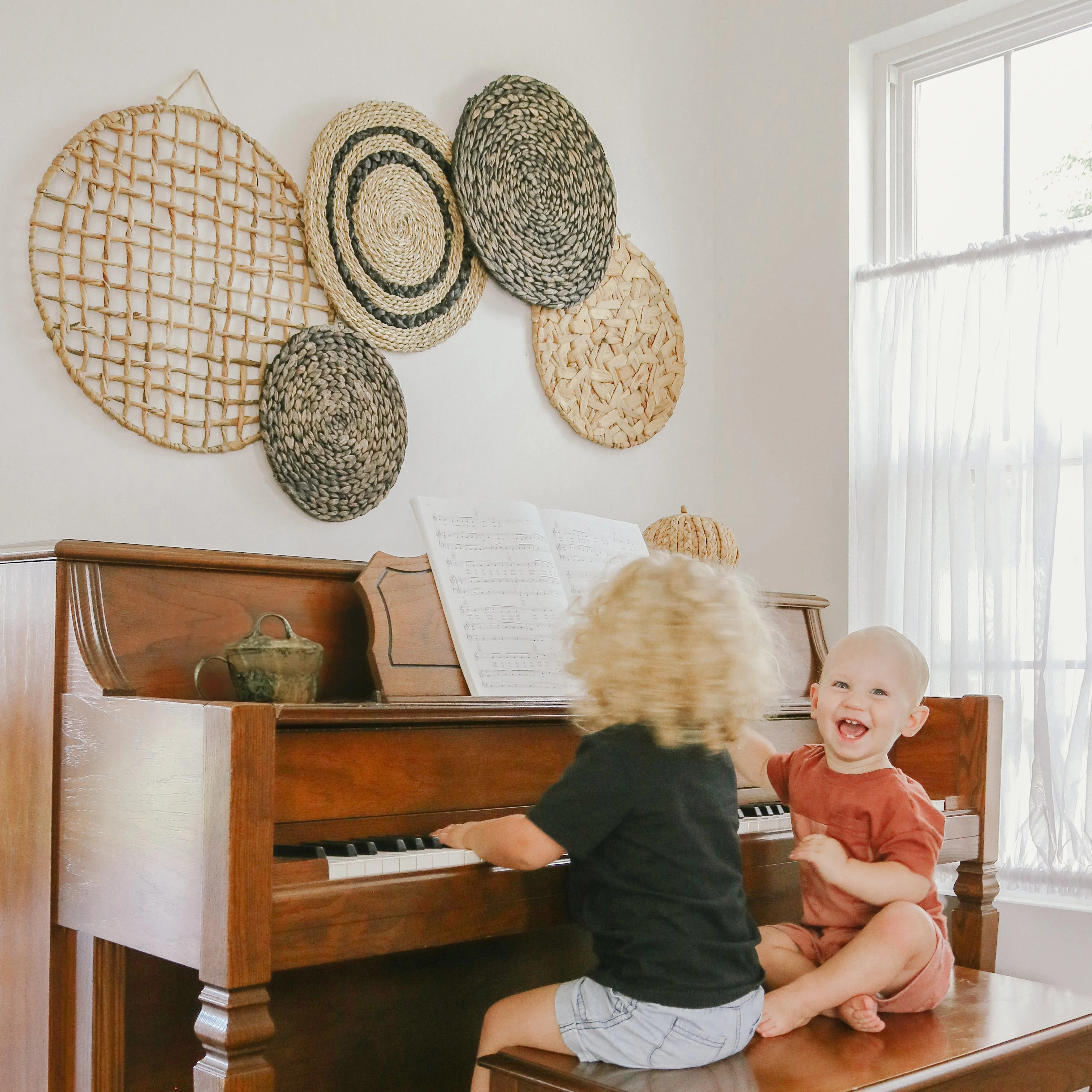 2023 Best Selling Bohemian Style Seagrass Wall Hangings Natural Antique