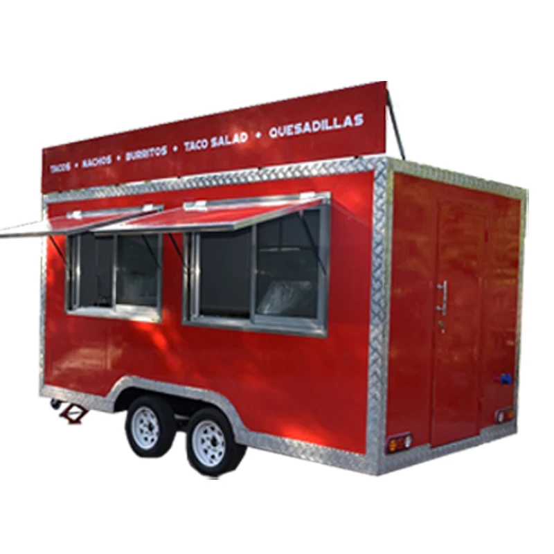Standard Food Truck Mobile Fast Food Cart Trailer American Customized