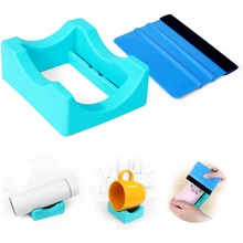 Small Silicone Cup Holder Cradle for Tumblers Crafting Sturdy Tumbler Cradle with Felt Squeegee Use to Apply Decal