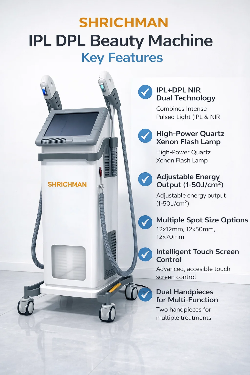 Private Label IPL DPL Beauty Machine with NIR Technology for Hair Care Skin Brightening Commercial Use