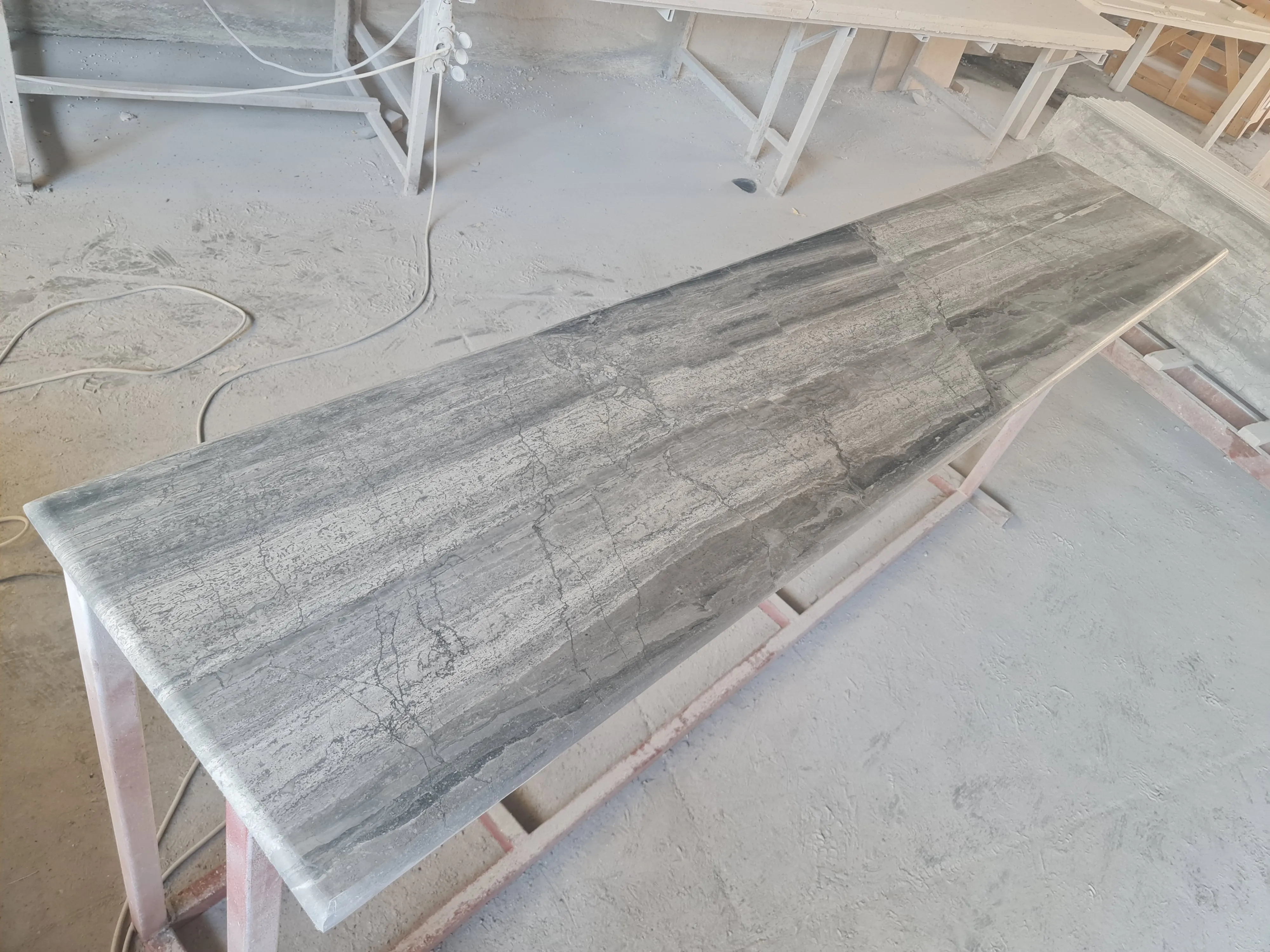 2024 Royal Grey Marble Straight Vein Cut Bullnose Edges Made In Turkey ...