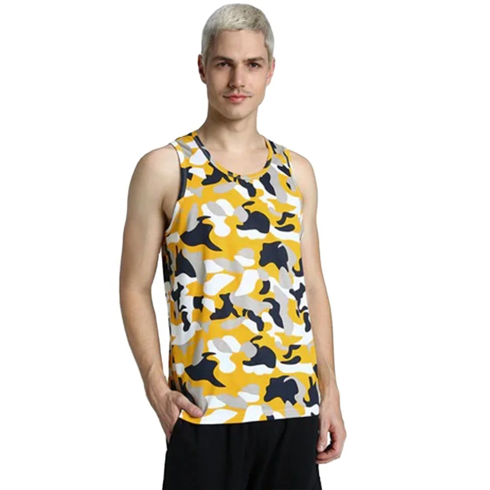 Mens Summer Tank Top All Over Printed Vest High Quality