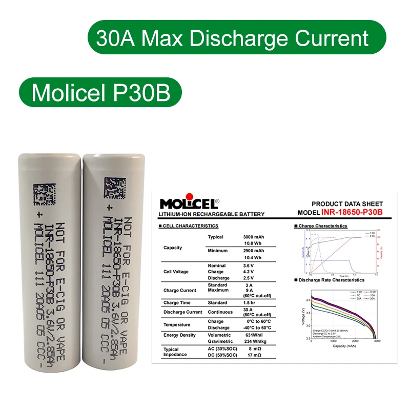 molicel p30b not for vape Molicel 18650 P30B Battery