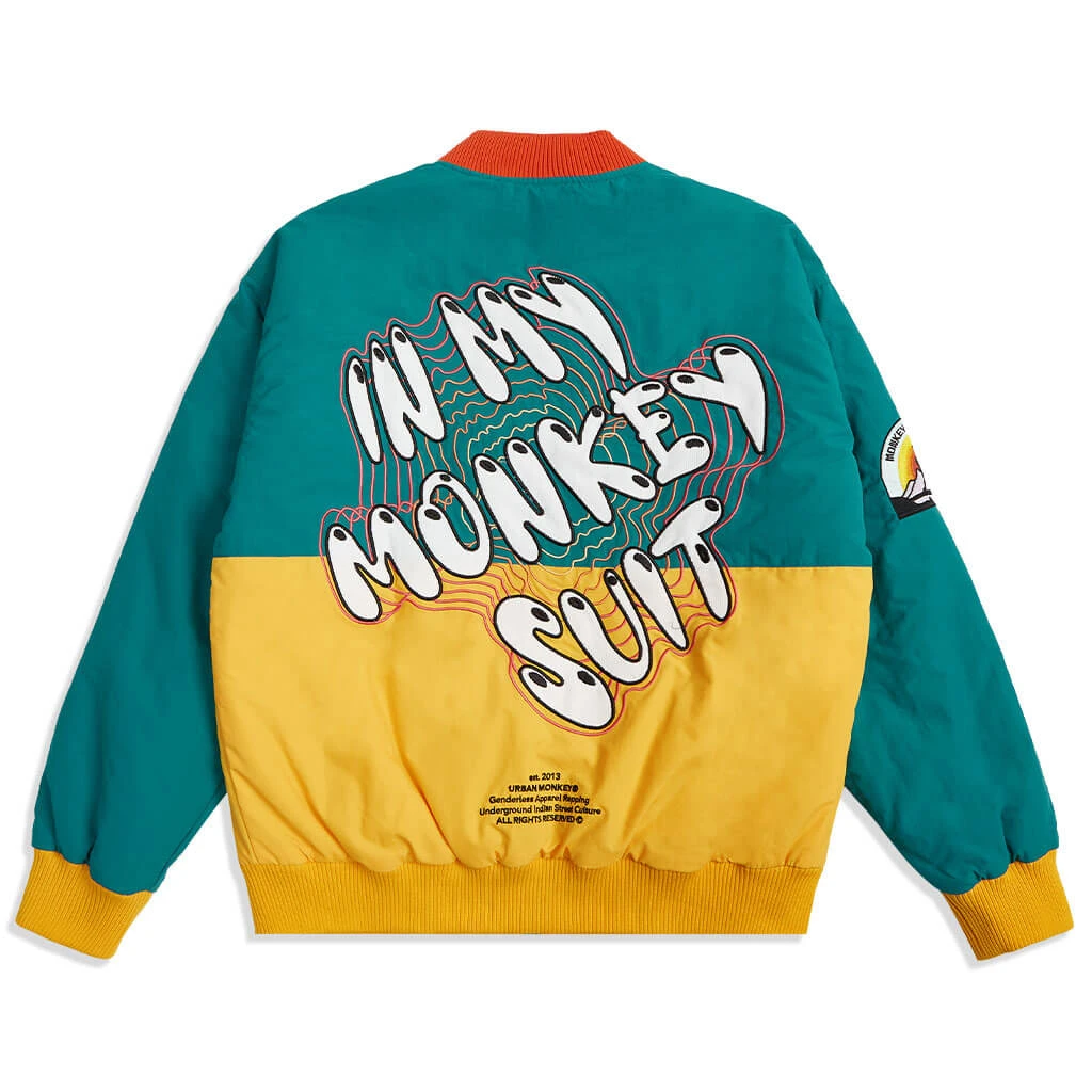 Premium OEM Custom Wool Embroidered Color Block Baseball Bomber