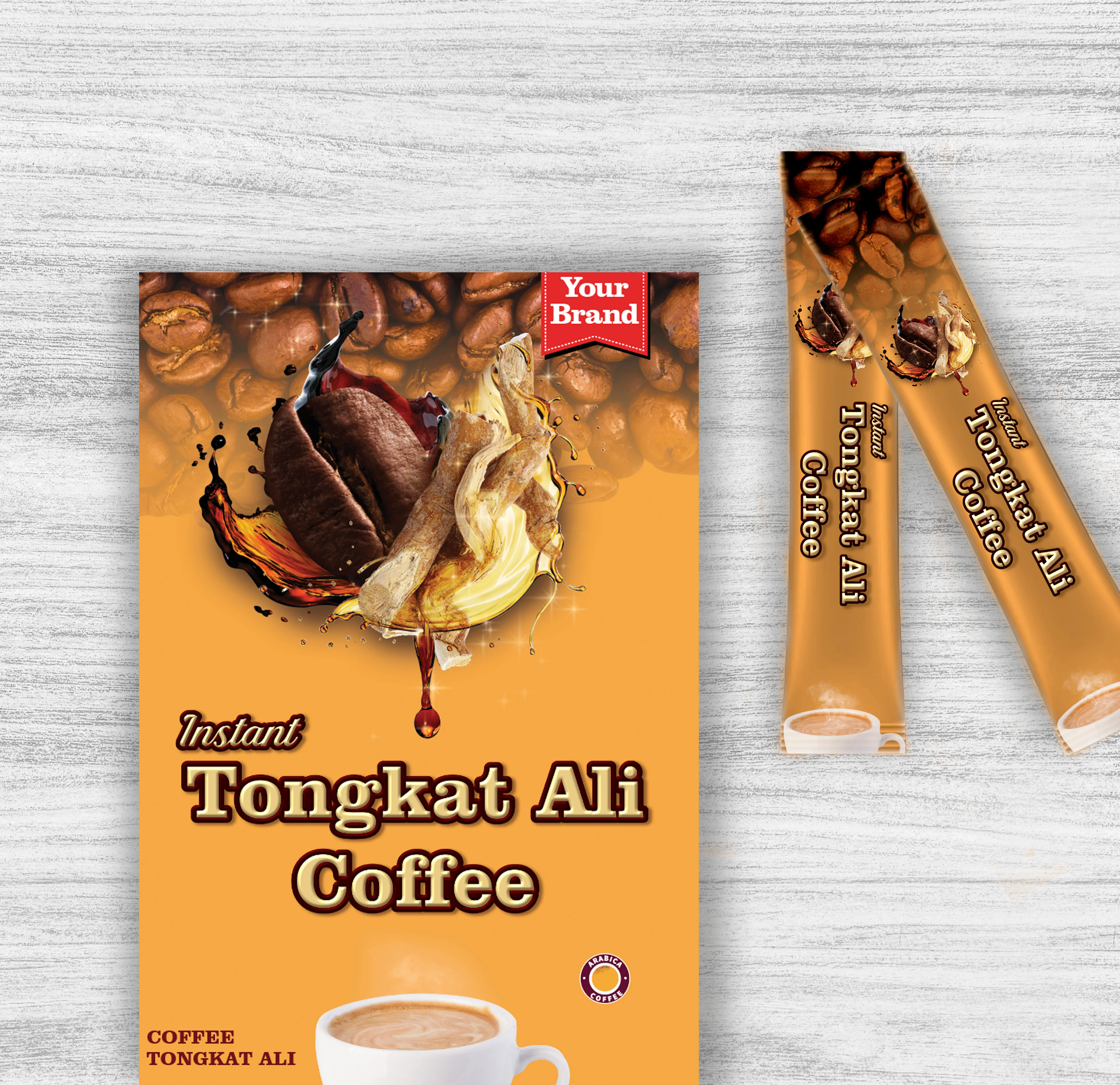 Private Label Men Coffee Powder with Maca and Tongkat Ali Extract