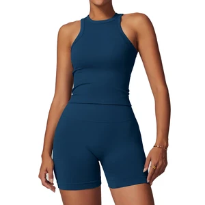 Contrast Color Custom logo Women Gym Sport Wear Fitness Workout Dropshipping Sustainable Yoga Wear