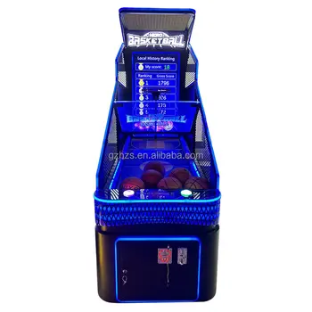 High quality basketball machine coin operated kids basketball game basketball hoops machine with screen