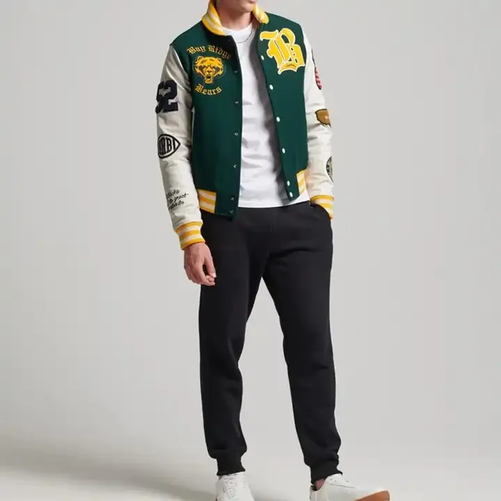 Oem New Fashion Wool Letterman Jacket Embroidered Chenille Patches ...